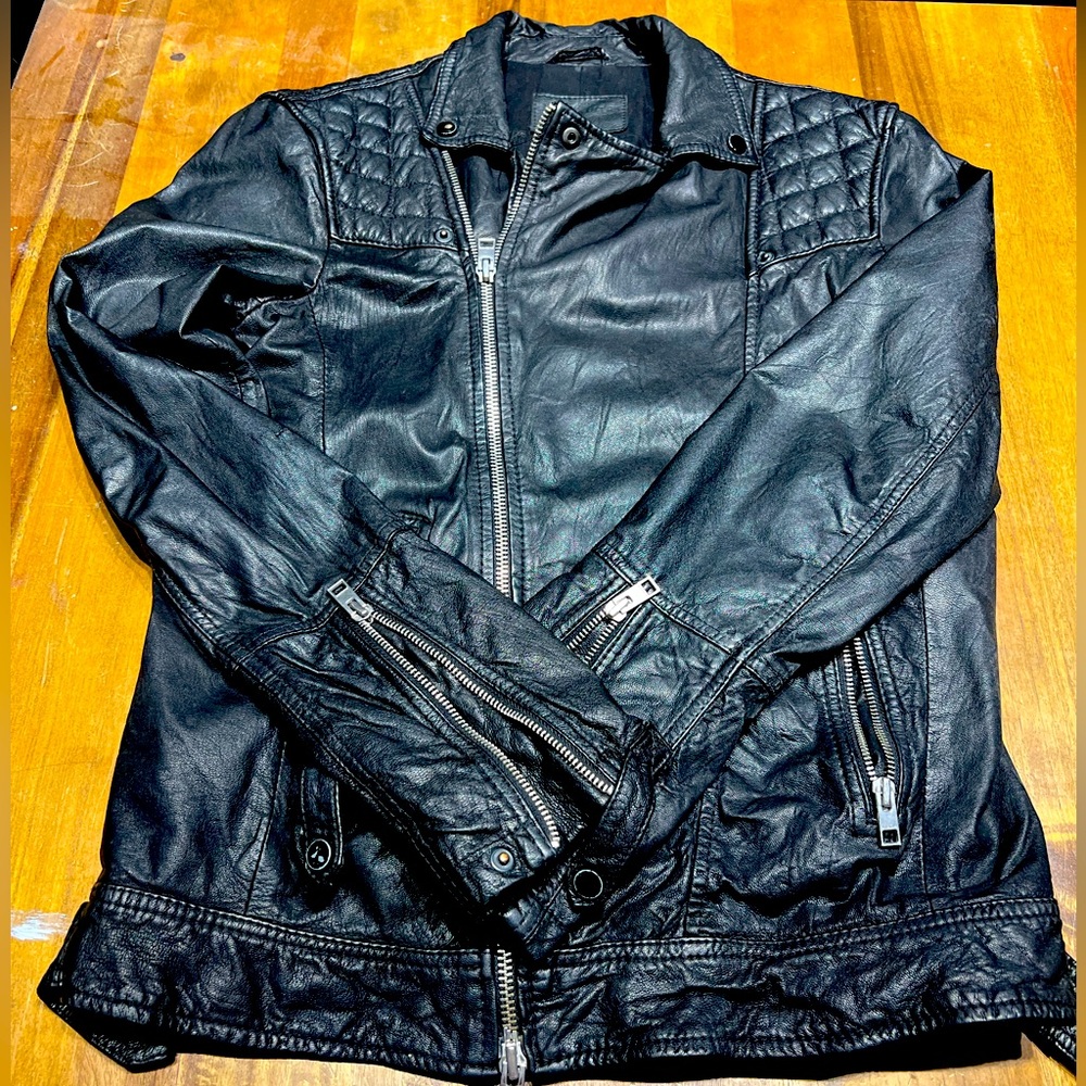 Mens leather All Saints Jacket